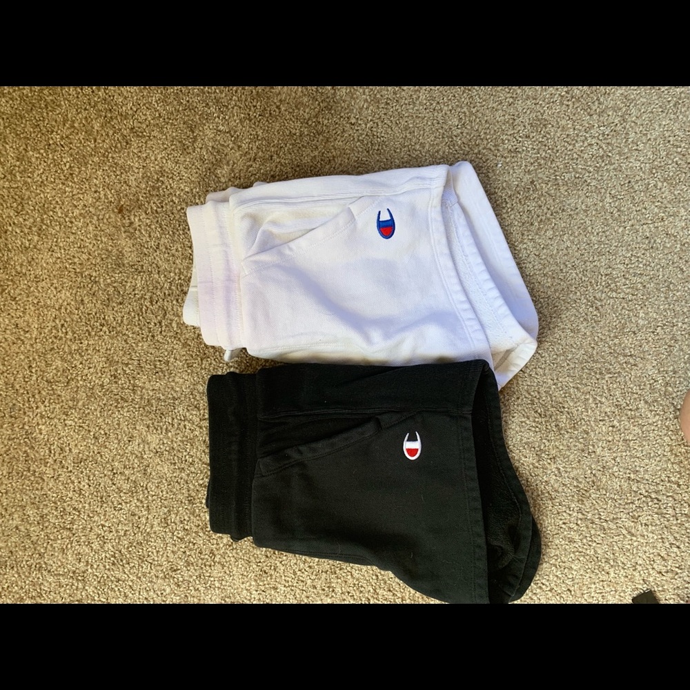 Black or white champion shorts!